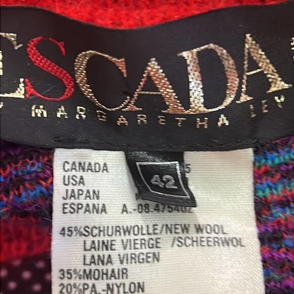 ESCADA BY MARGARETHA LEV‎ MOHAIR BLEND PAISLEY CHUNKY VINTAGE SWEATER SIZE 42 - Picture 14 of 15